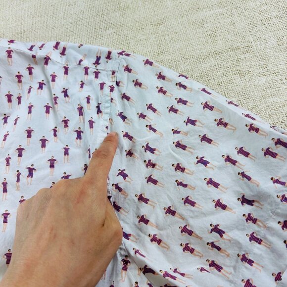 Bonobos Men's SZ XL Slim Fit Graphic White Short Sleeve Button Down Shirt - Picture 2 of 9